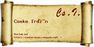 Cseke Irén névjegykártya