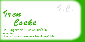 iren cseke business card